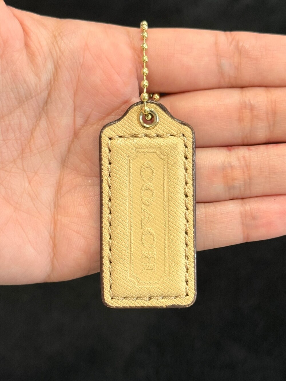 2.25" Y2K Coach Leather Key Fob Keychain Hang Tag Hangtag